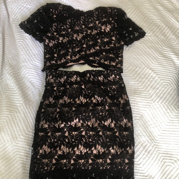 Matching 2-PC Black Crochet Midi - Picture 2 of 7